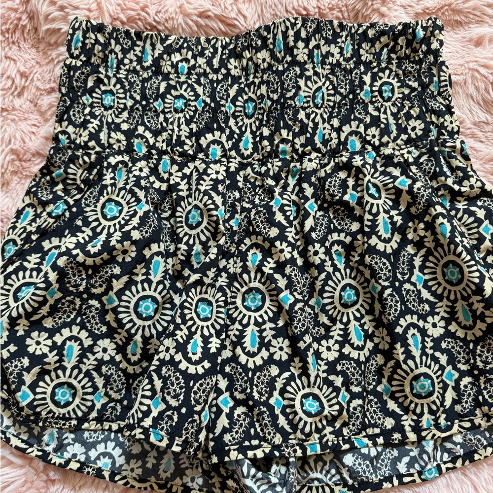 Elegant High Waist Patterned Women's Shorts